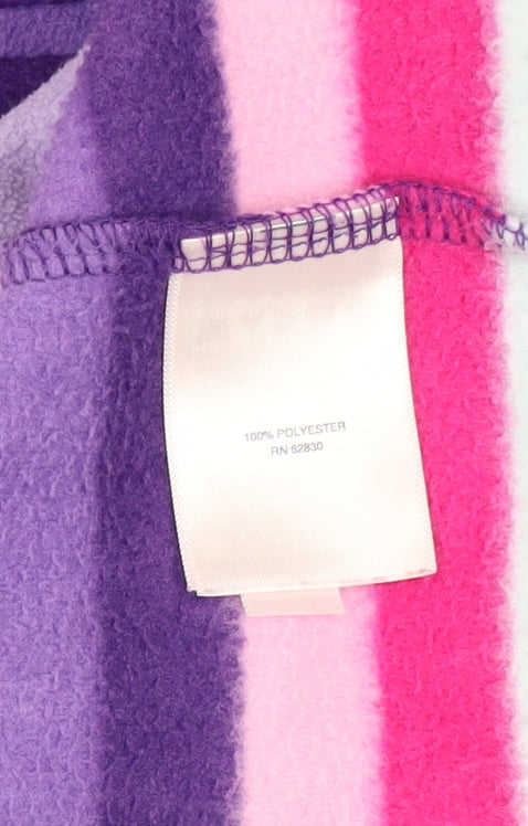 Lands' End Teens Multicoloured Striped Fleece Pullover Sweatshirt L 12-14