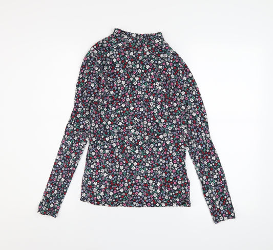 Marks and Spencer Women’s Multicoloured Floral Mock Neck Long Sleeve Top Size 8