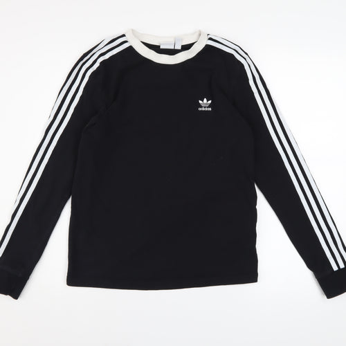 Adidas Women Black Crew Neck Long Sleeve Sweatshirt Size 10