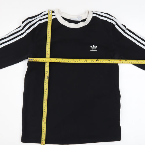 Adidas Women Black Crew Neck Long Sleeve Sweatshirt Size 10