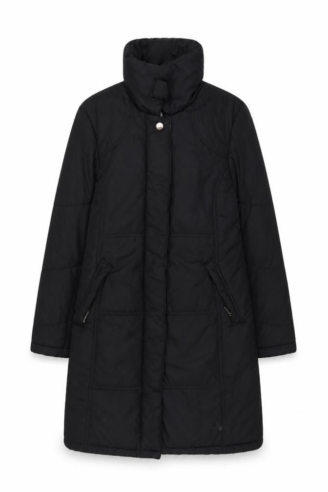 Front view of Four Seasons Women's Black Long Puffer Coat, size M