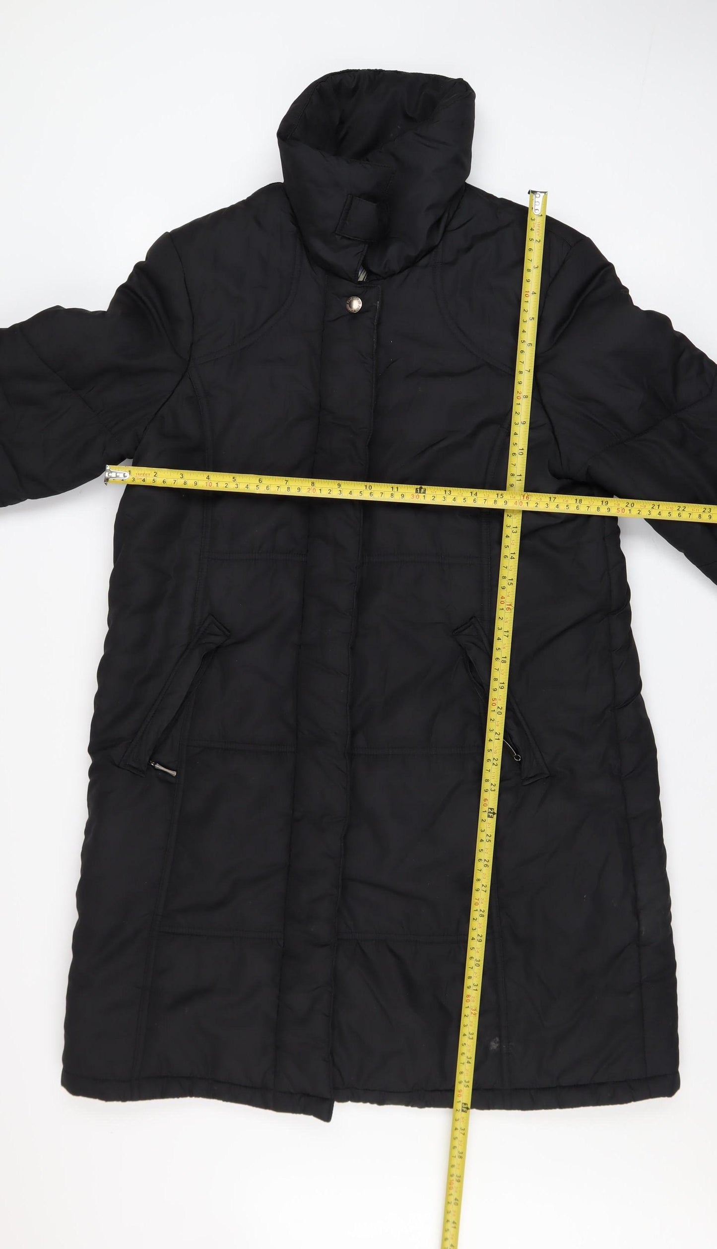 Four Seasons Women's Black Long Puffer Coat Size M