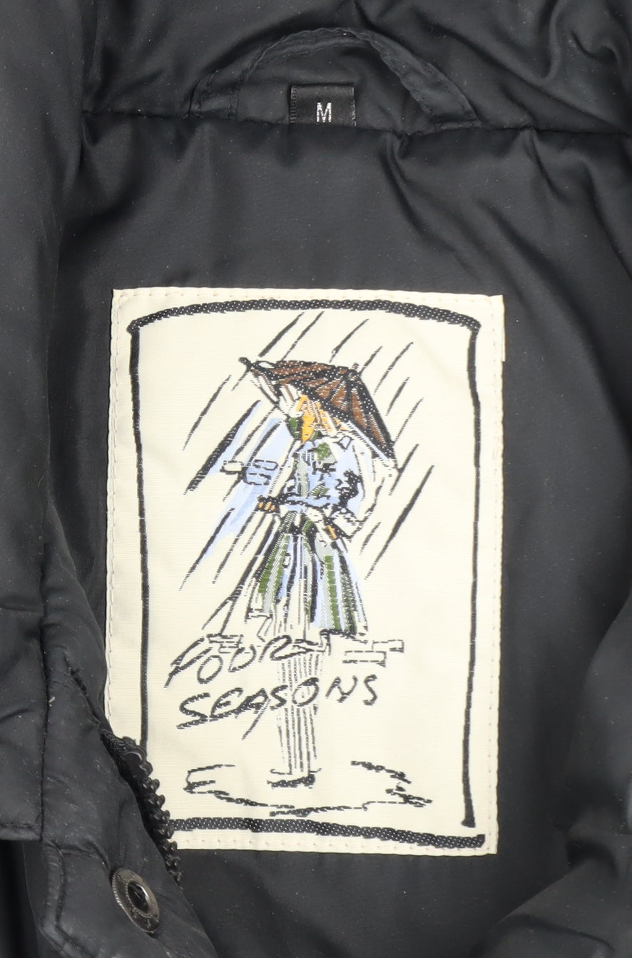 Four Seasons Women's Black Long Puffer Coat Size M