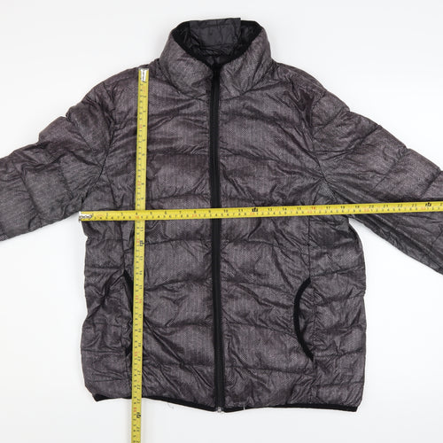 Fransa Womens Grey Mid-Length Puffer Jacket Size M