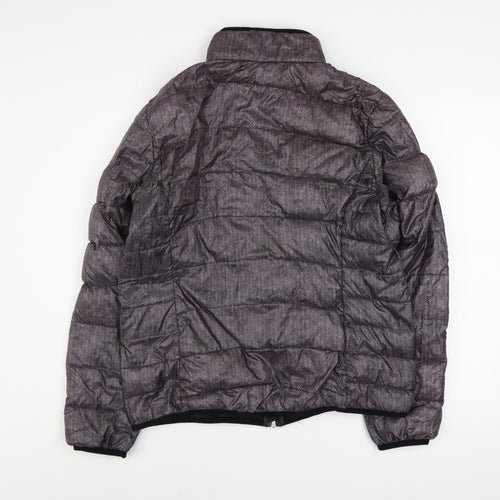 Fransa Womens Grey Mid-Length Puffer Jacket Size M