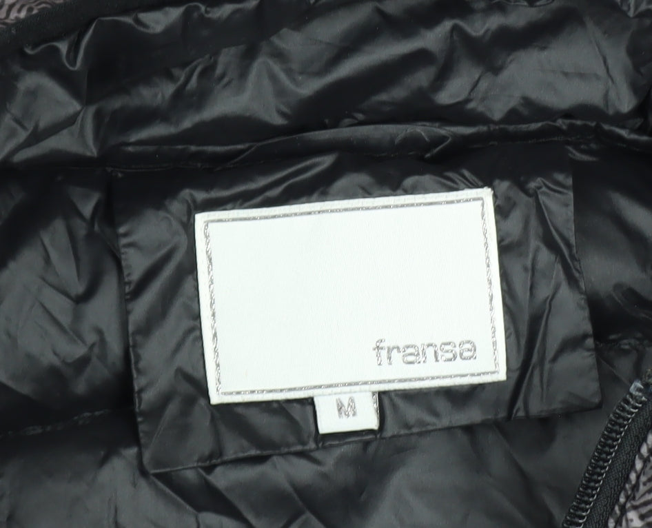 Fransa Womens Grey Mid-Length Puffer Jacket Size M
