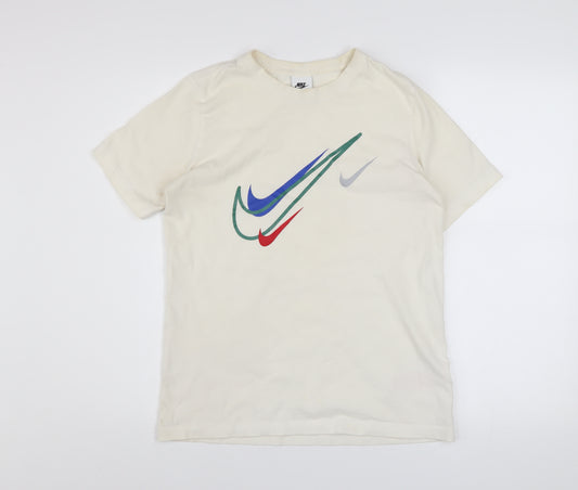 Nike Boys Ivory XL Sports Graphic Logo Cotton T-Shirt