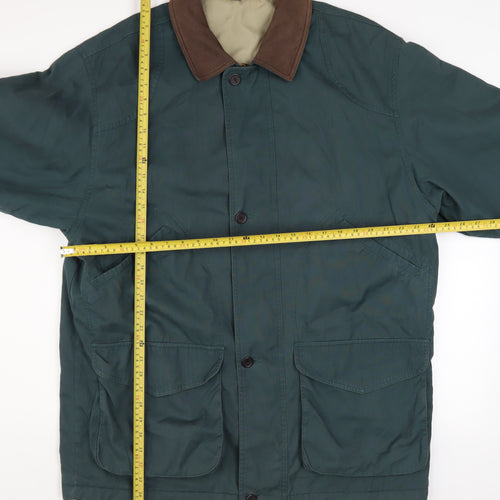 Marks and Spencer Men's Green L Overcoat Jacket Cotton Blend