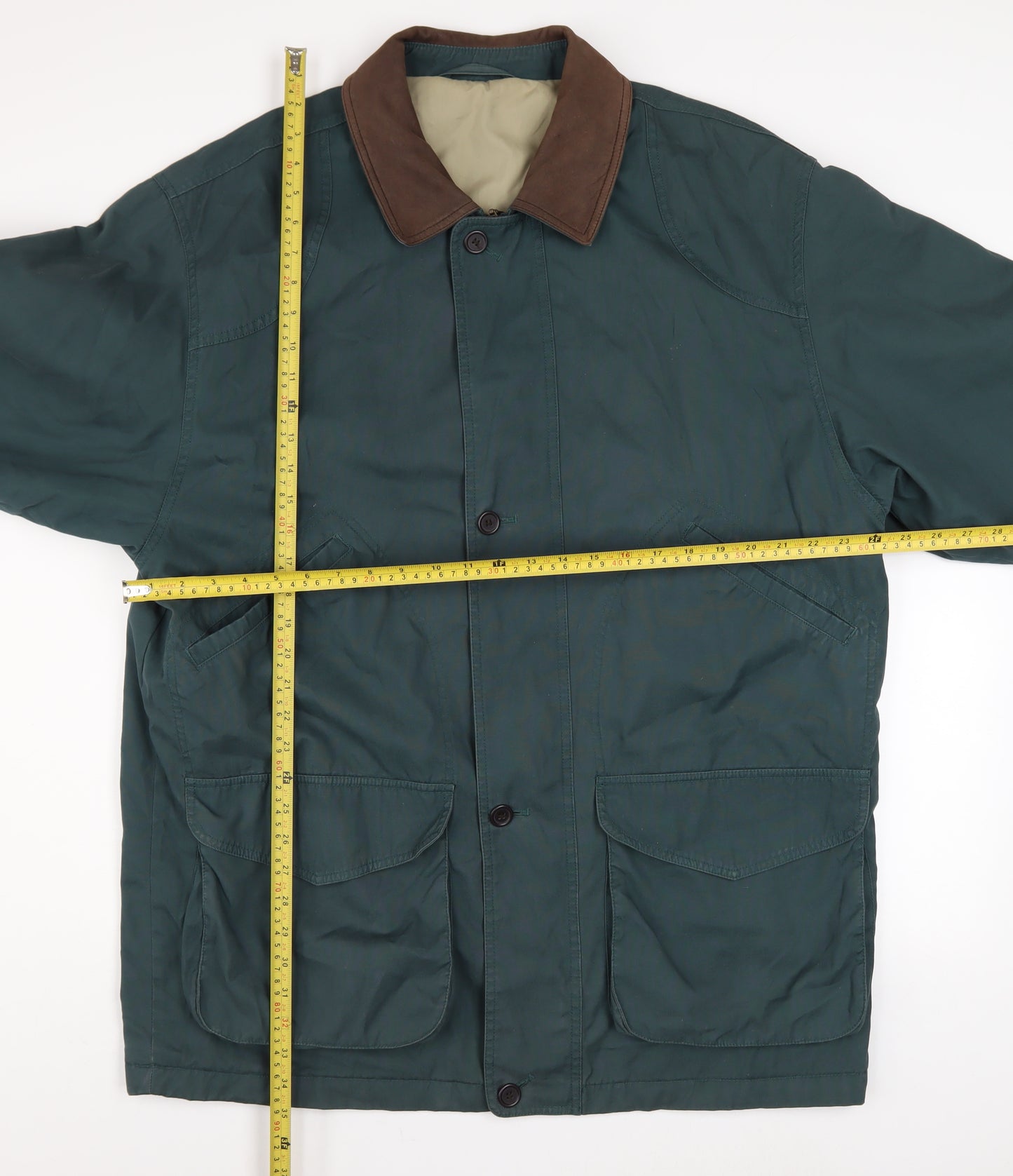 Marks and Spencer Men's Green L Overcoat Jacket Cotton Blend