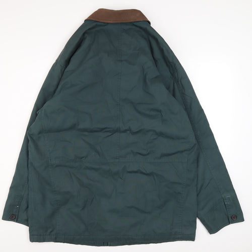 Marks and Spencer Men's Green L Overcoat Jacket Cotton Blend