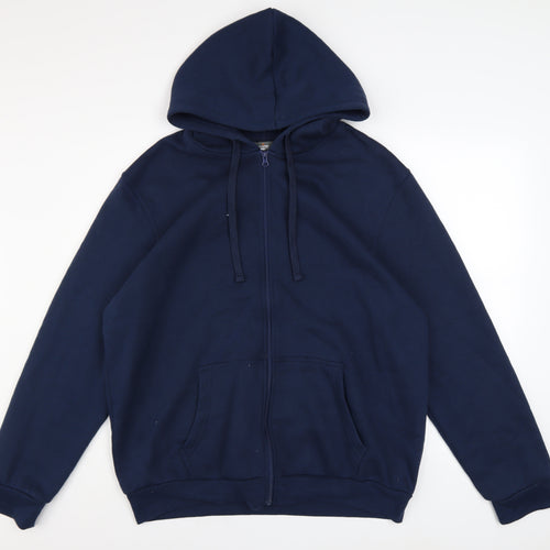 Mountain Ridge Men's Navy Blue Full Zip Hoodie XL Cotton Blend