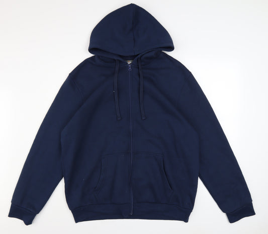Mountain Ridge Men's Navy Blue Full Zip Hoodie XL Cotton Blend