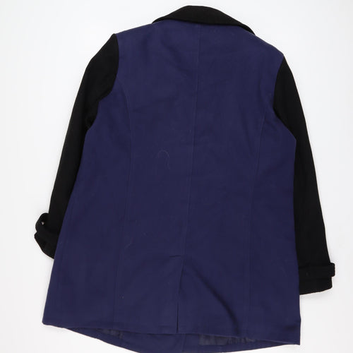 SimplyBe Women's Blue & Black Pea Coat Size 18 Classic Mid-Length