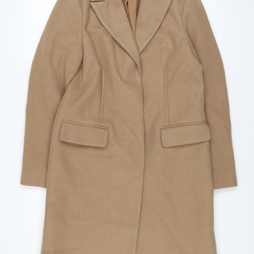 Marks and Spencer Women's Beige Mid-Length Coat Size 8 Classic Style