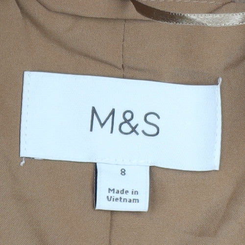 Marks and Spencer Women's Beige Mid-Length Coat Size 8 Classic Style