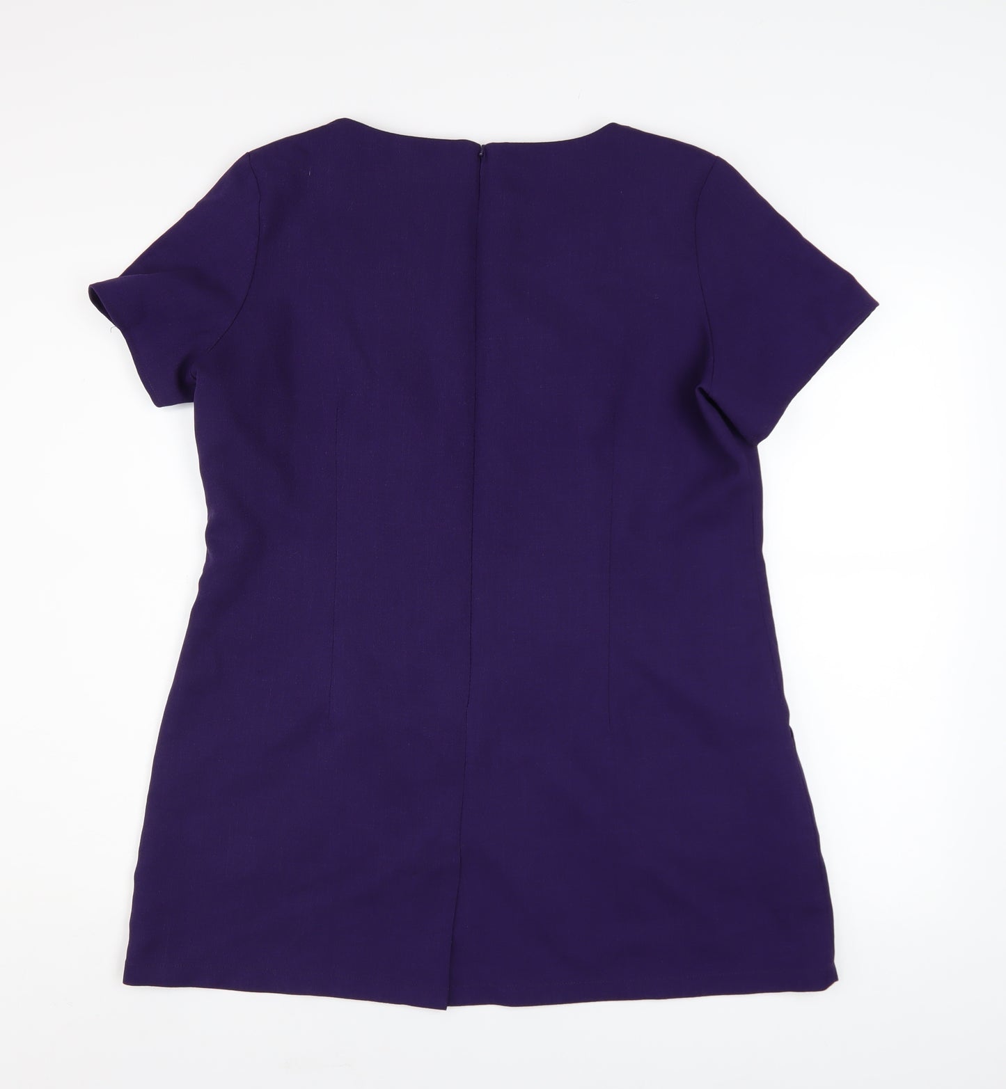 Simon Jersey Women Purple Size 16 Tunic Blouse Workwear Top