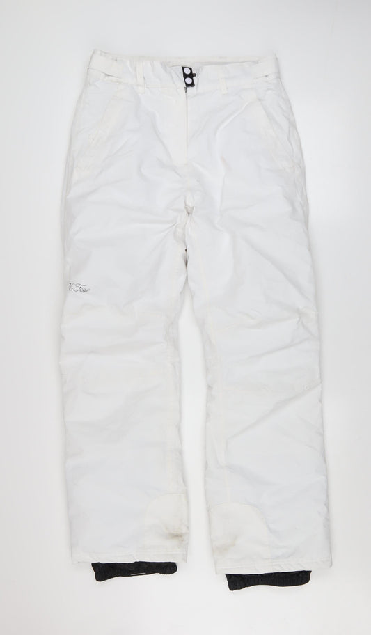 No Fear Womens White Size 10 Waterproof Snow Pants Ski Trousers