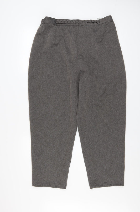 Berkertex Women’s Grey Herringbone Trousers Size 20 Straight Fit