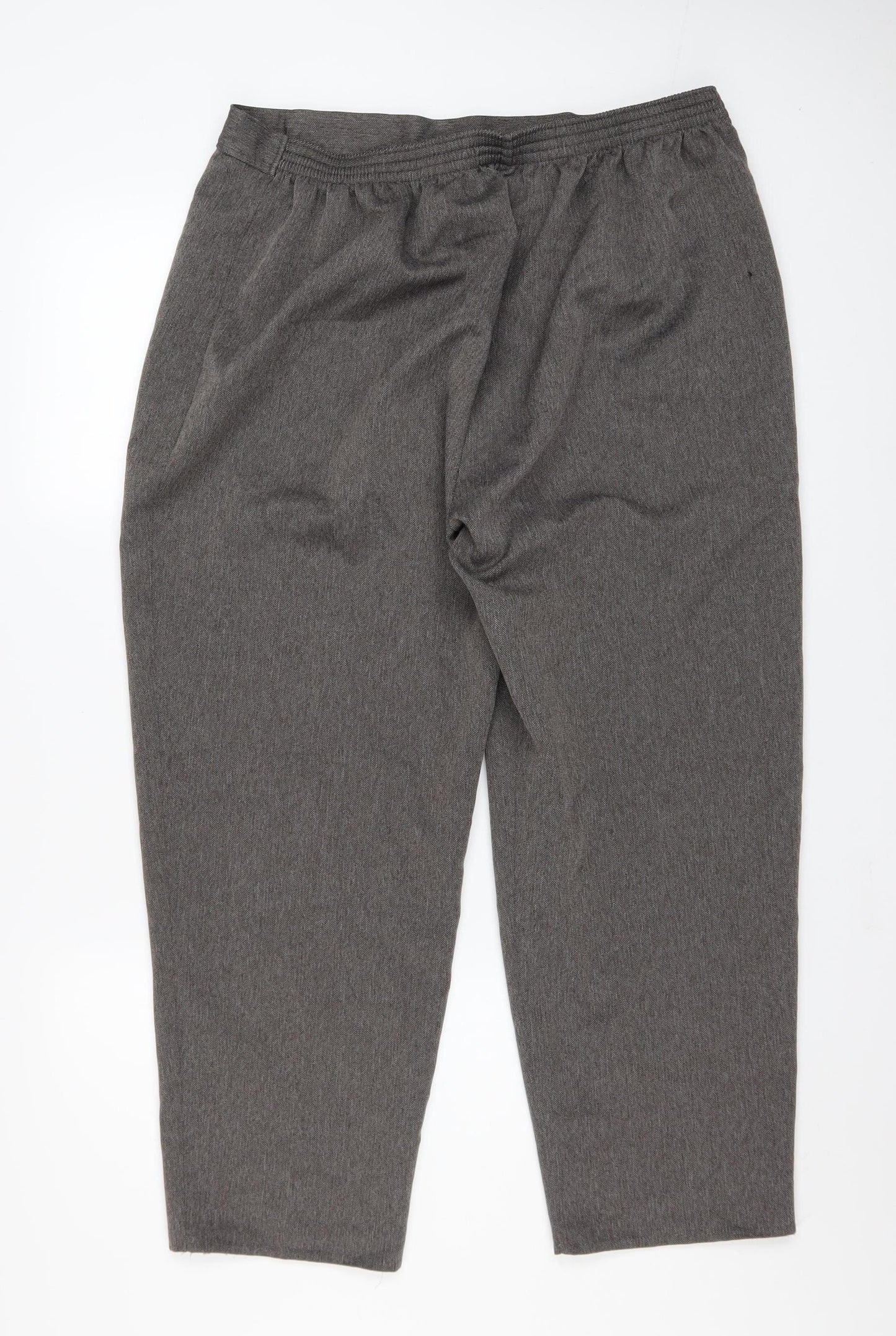 Berkertex Women’s Grey Herringbone Trousers Size 20 Straight Fit