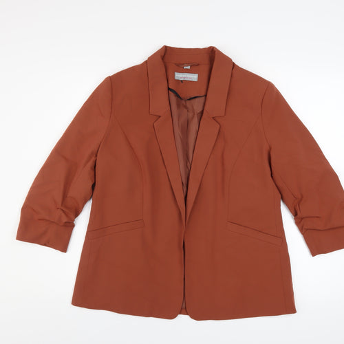 Dorothy Perkins Women’s Brown Blazer UK 12 3/4 Sleeve Lined Jacket