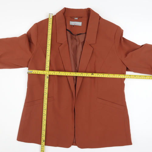 Dorothy Perkins Women’s Brown Blazer UK 12 3/4 Sleeve Lined Jacket