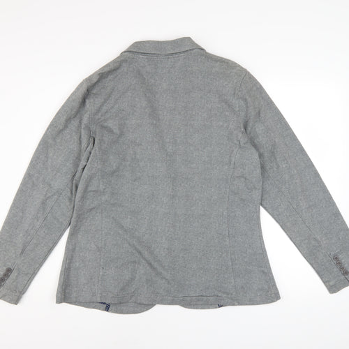 Mantaray Women Grey Cotton Blend Blazer Jacket Size 18
