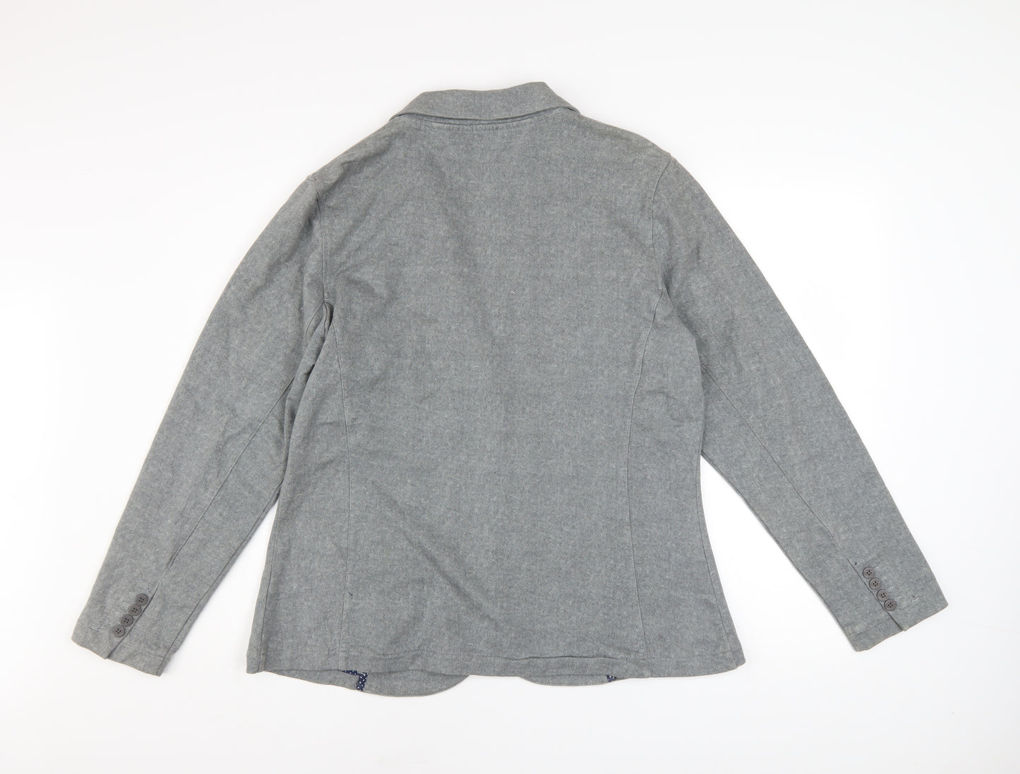 Mantaray Women Grey Cotton Blend Blazer Jacket Size 18