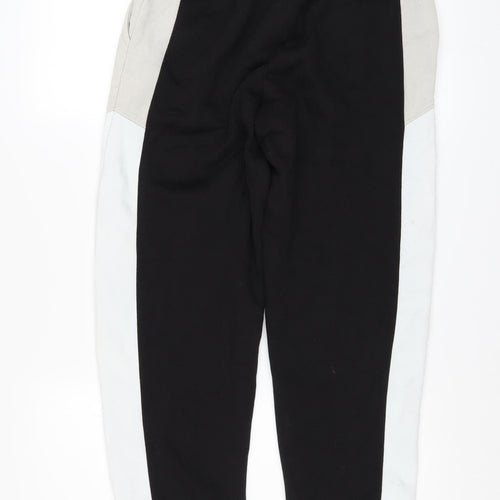 MAN Men's Black Colourblock Jogger Trousers XS Regular Fit