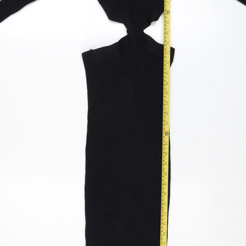 Zara Women’s Black Bodycon Midi Cut Out Dress Size 12