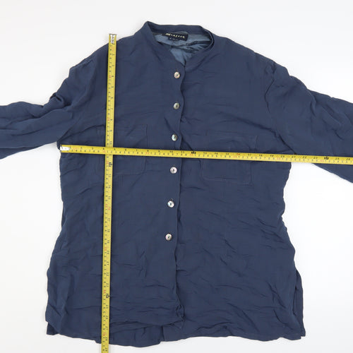 Monsoon Women's Blue Linen Blend Blazer Jacket UK 16