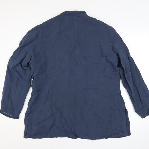 Monsoon Women's Blue Linen Blend Blazer Jacket UK 16