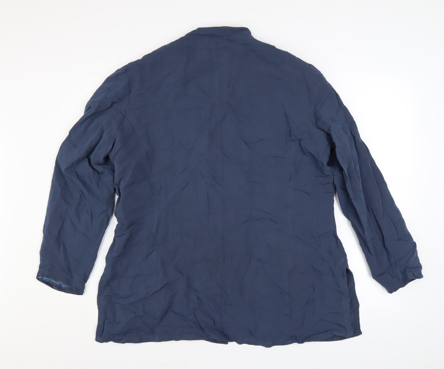 Monsoon Women's Blue Linen Blend Blazer Jacket UK 16