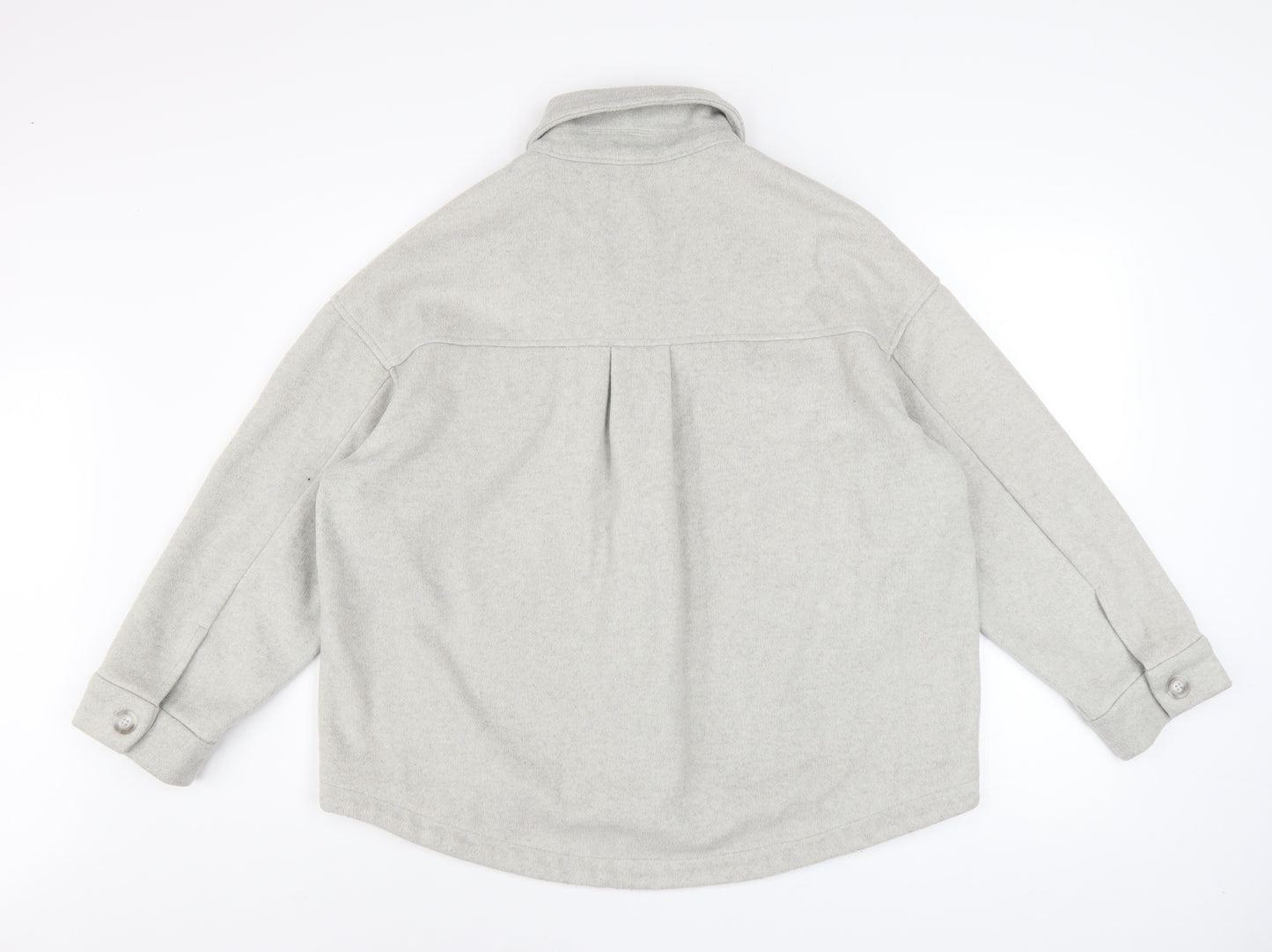 NET Ladies Grey Polyester Button Casual Jacket Women M