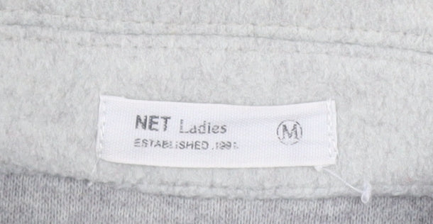 NET Ladies Grey Polyester Button Casual Jacket Women M