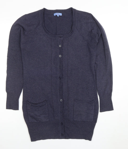 Joe Browns Womens Navy Size 12 Long Sleeve Cardigan