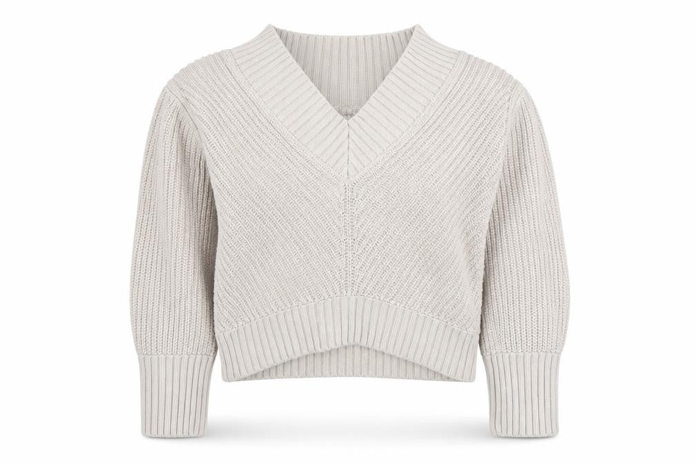 Abercrombie & Fitch Women’s Beige Chunky Knit V-Neck Jumper XS