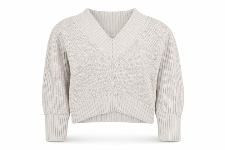 Abercrombie & Fitch Women’s Beige Chunky Knit V-Neck Jumper XS