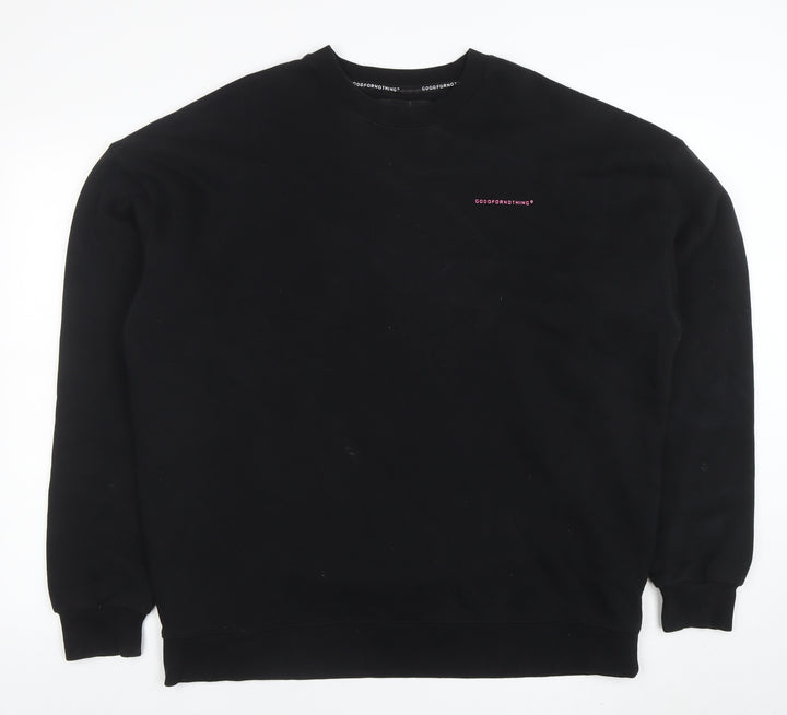 GOODFORNOTHING Men's Black 7XL Pullover Sweatshirt