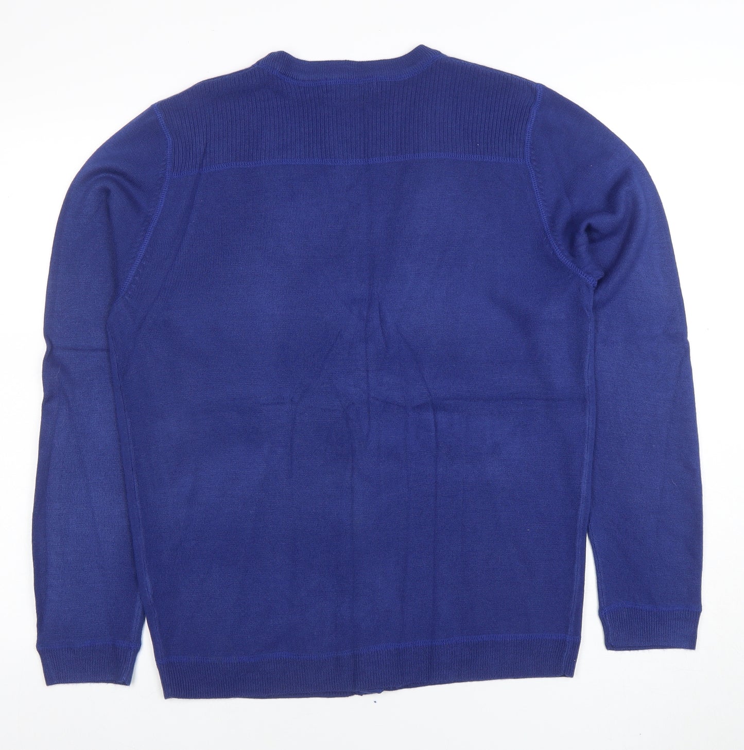 Red Herring Women Blue Cardigan M V-Neck Button Long Sleeve Knit
