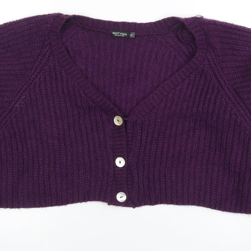Nasty Gal Women’s Purple Chunky Knit Button Cardigan Size L