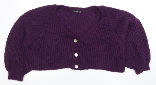 Nasty Gal Women’s Purple Chunky Knit Button Cardigan Size L
