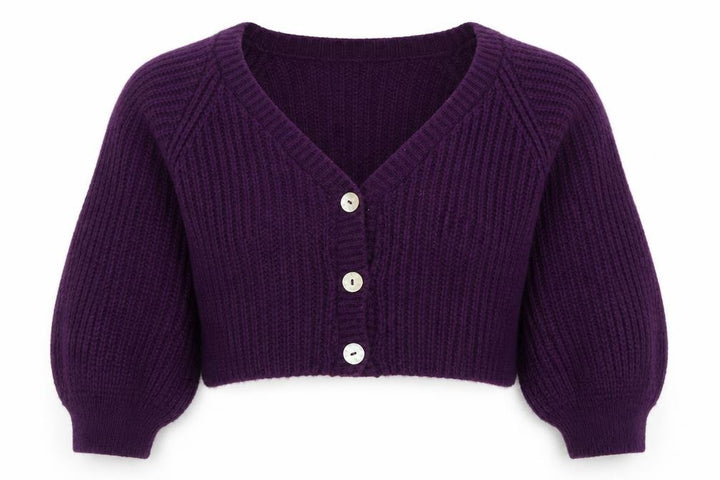 Nasty Gal Women’s Purple Chunky Knit Button Cardigan Size L