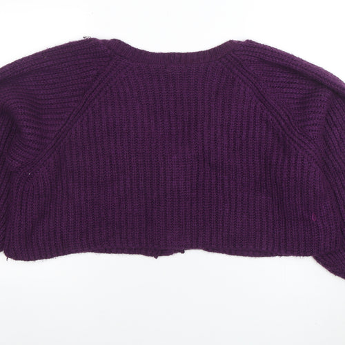 Nasty Gal Women’s Purple Chunky Knit Button Cardigan Size L