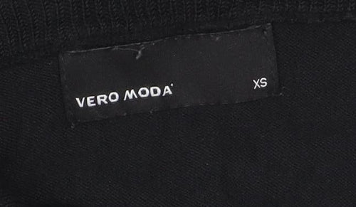 Vero Moda Women Black XS Roll Neck Short Sleeve Sweater Dress