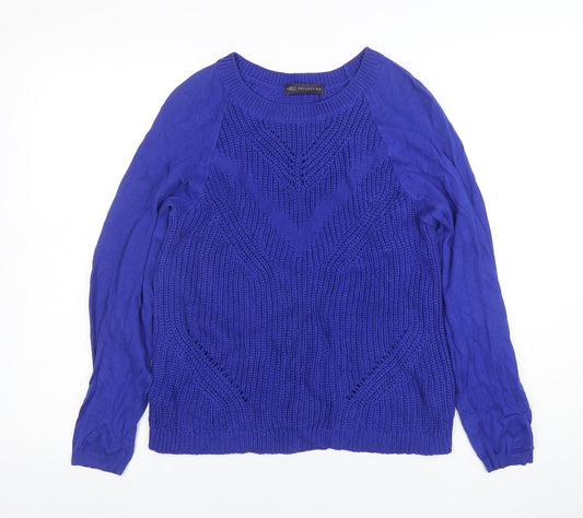 Marks and Spencer Women Blue Cotton Knit Jumper Size 12
