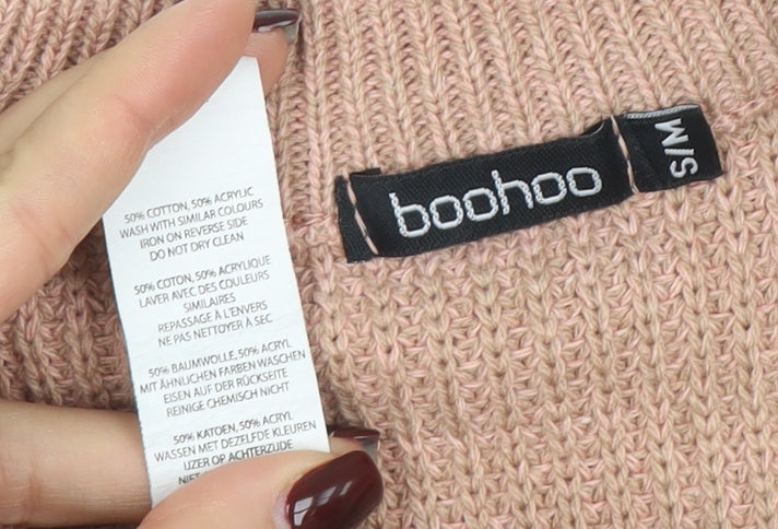 Boohoo Women’s Beige Cold Shoulder Knit Jumper Size S