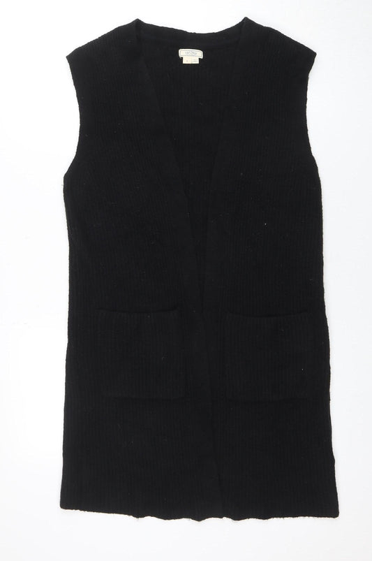 Fat Face Women's Black Sleeveless Cardigan Knit Vest Size S