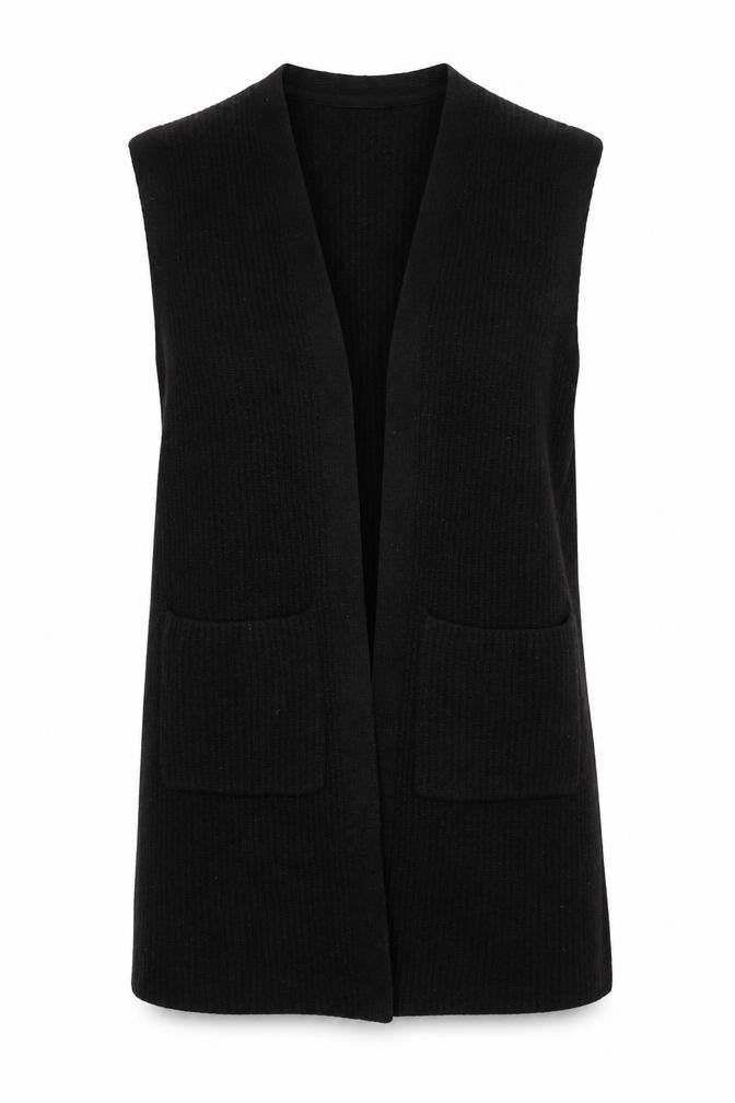 Fat Face Women's Black Sleeveless Cardigan Knit Vest Size S