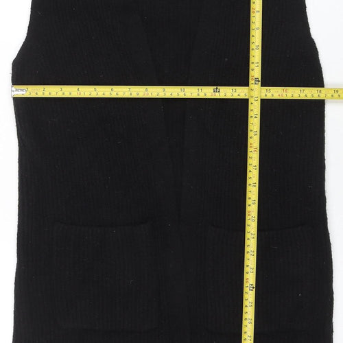 Fat Face Women's Black Sleeveless Cardigan Knit Vest Size S
