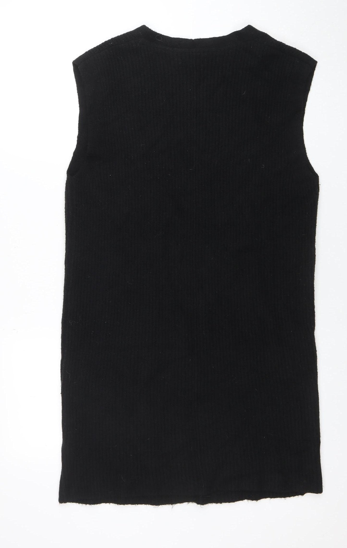 Fat Face Women's Black Sleeveless Cardigan Knit Vest Size S